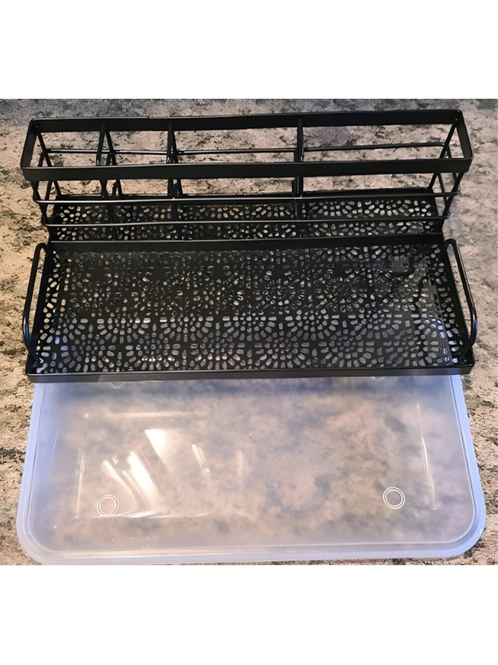 Kitchen Sink Caddy Organizer, Rustproof Non-Slip Soap Dish Dispenser